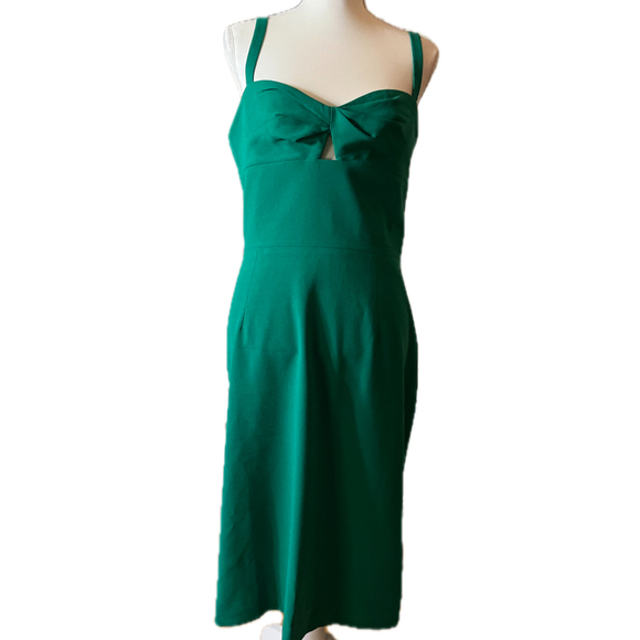 Dress The Population Plus Size XXL Emerald Green Cutout Cocktail Midi Dress - Picture 1 of 5
